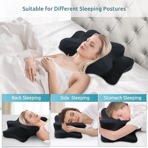 DONAMA Cervical Pillow for Neck and Shoulder,Contour Memory Foam Pillow,Ergonomic Neck Support Pillow for Side Back Stomach Sleepers with Pillowcase-Standard Size - Image 4