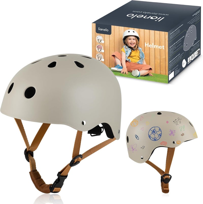 lionelo Helmet Explorer Adjustable Certified Kids' Safety Helmet Size S(50-56cm) Impact-Absorbing & Ventilated Designed for Creative Chalk & Marker Customization, Cycling & Outdoor Adventures - Image 1