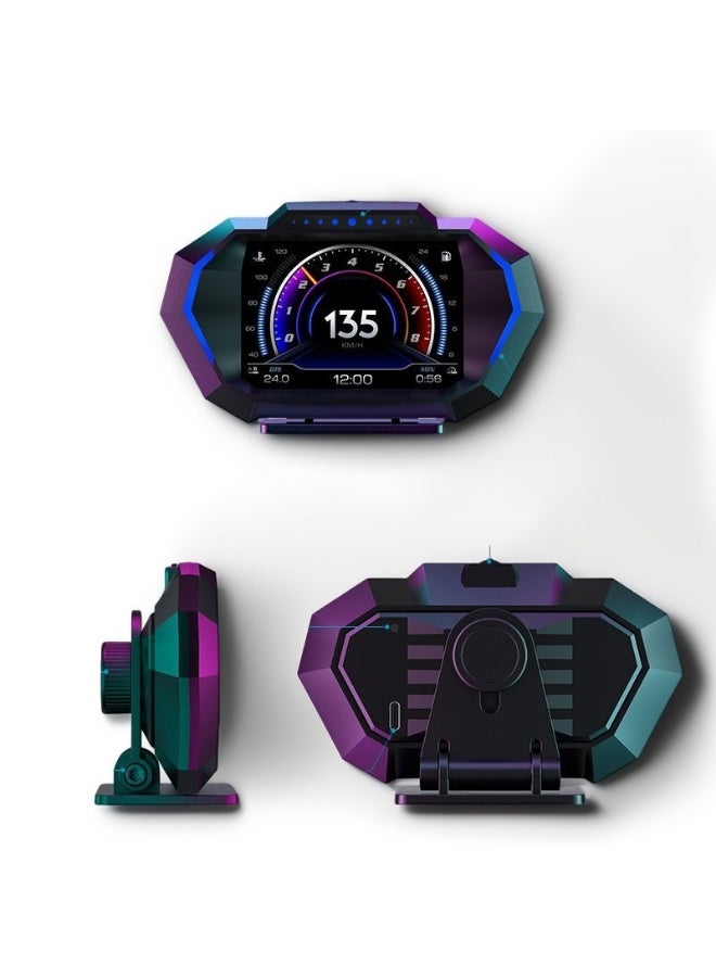 Generic HUD car head-up display, multi-functional in-vehicle intelligent instrument, universal LCD high-definition speed display, OBD modification  - Image 1