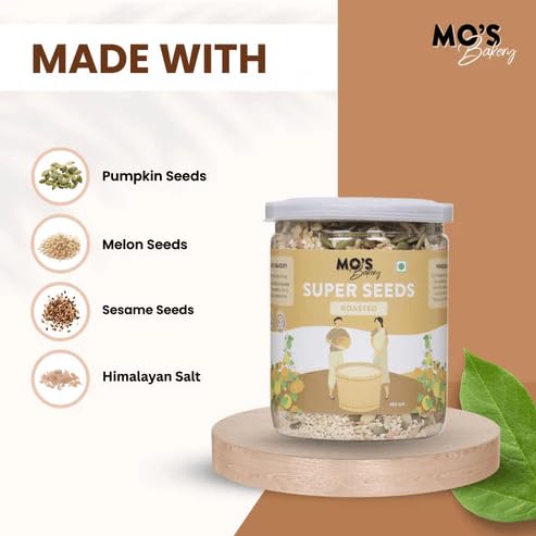 MOS خليط بذور مو المحمصة 440 جرام | وجبات خفيفة غنية بالبروتين | خليط بذور للأكل عالي الألياف | نباتي وكيتو - Image 2