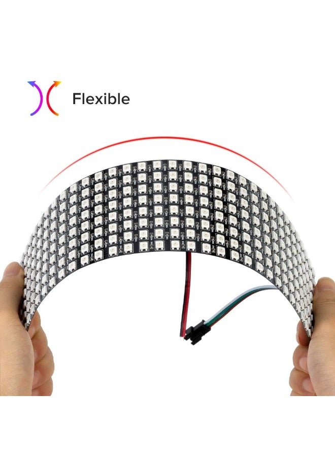 Bukela 2 Pack WS2812B ECO RGB Alloy Wires 5050SMD Individual Addressable DC5V 8X32 256 Pixel LED Matrix Flexible FPCB Full Color Works with K-1000C,SP107E Controllers Image Video Text Display - Image 4