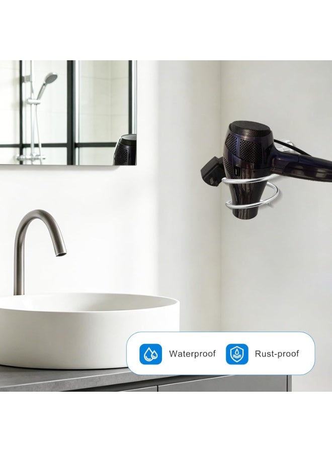 Bathroom Hair Dryer Holder Hair Care Tools Holder Wall Mount Chrome Finished Stainless Steel - Image 3