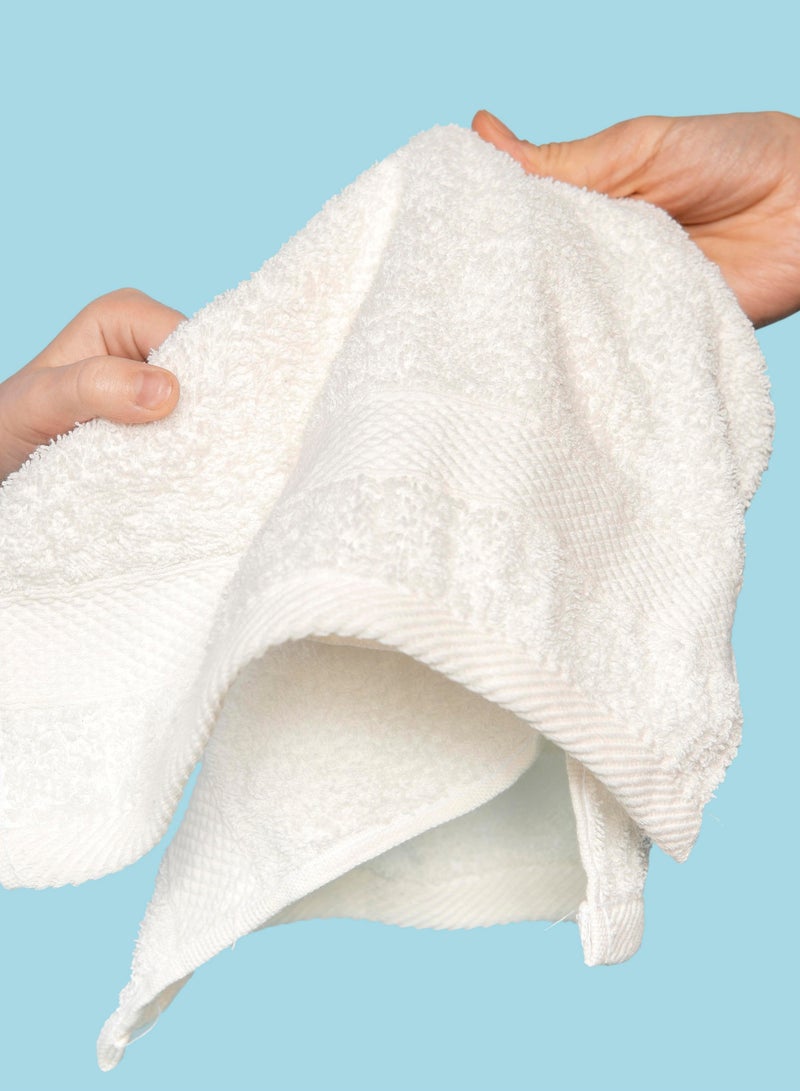 منشفة يد بيضاء فاخرة (50x80، مجموعة من 4 مناشف يد) 100% قطن، عالية الامتصاص وناعمة للغاية، تجف بسرعة