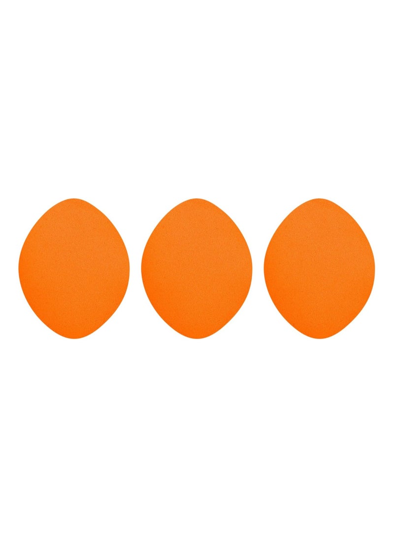 REAL TECHNIQUES Mini Miracle Concealer Puff Trio, Small Makeup Puff For Liquid And Cream Foundation & Concealer, Targeted Concealing, Travel Friendly & Reusable, Vegan & Cruelty Free 3 Puff Orange - Image 3