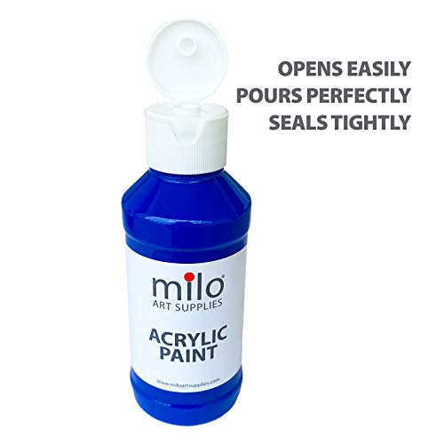 milo Acrylic Paint Set of 6 Colors | 4 oz Bottles | Student Primary Colors Acrylics Painting Pack | Made in the USA | Non-Toxic Art & Craft Paints for Artists, Kids, & Hobby Painters - Image 4