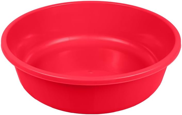 Round Plastic Multi-Purpose Wash Basin – Heavy Duty Laundry Tub & Kitchen Mixing Bowl – Durable & Lightweight – Available in 4L to 60L Sizes (Red, 30 Liters)