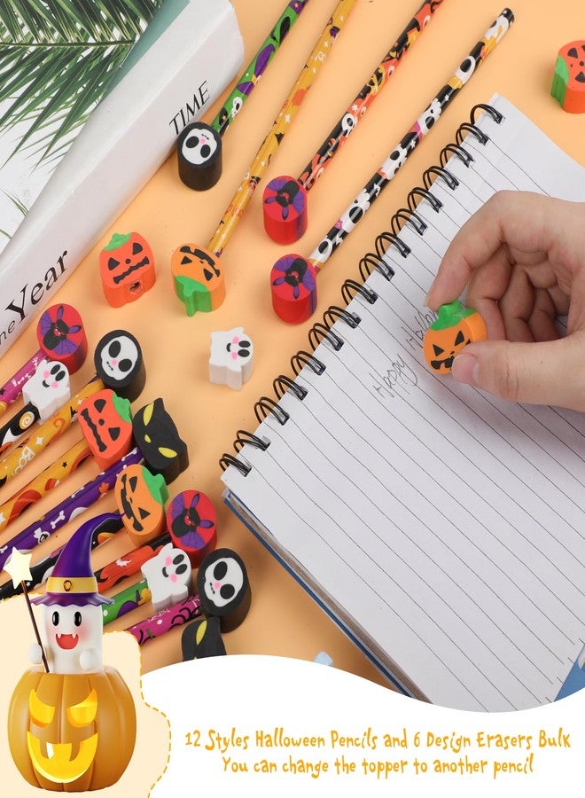 DIYASY 48 Pcs Halloween Pencils with Erasers, Holiday Wood Pencils Bulk for Kids Assorted Fall Pencil Set for Goodies Gift Prize Party Favor Supplies Classroom Rewards Prizes Stationery Decorations - Image 5