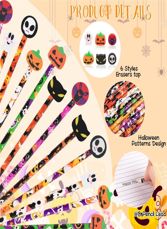 DIYASY 48 Pcs Halloween Pencils with Erasers, Holiday Wood Pencils Bulk for Kids Assorted Fall Pencil Set for Goodies Gift Prize Party Favor Supplies Classroom Rewards Prizes Stationery Decorations - Image 3