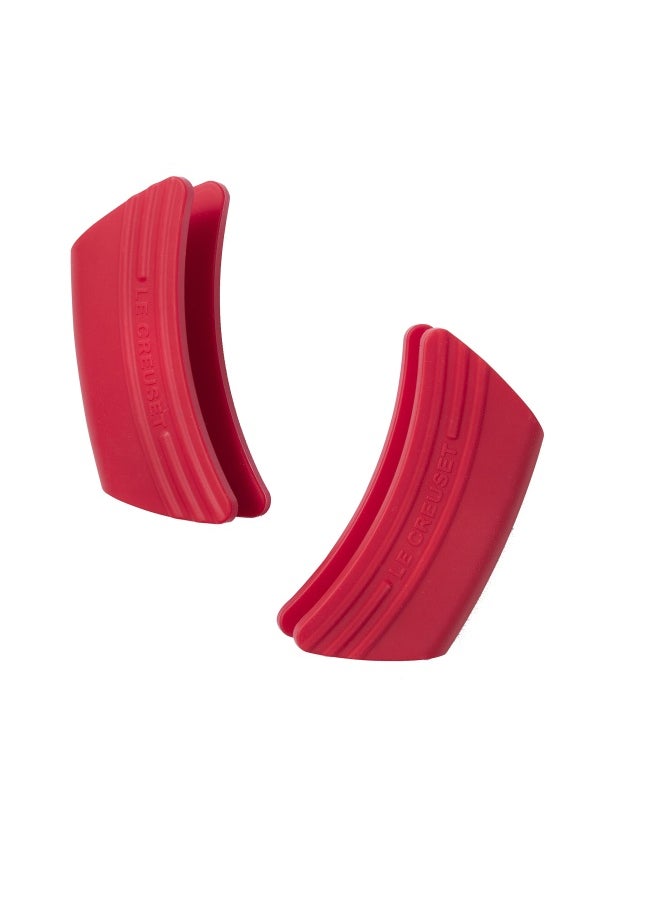 Le Creuset Side Handle Grips Set of 2 Silicone Adaptable Heat resistant to 250 C Cerise 93010300060000  - Image 1