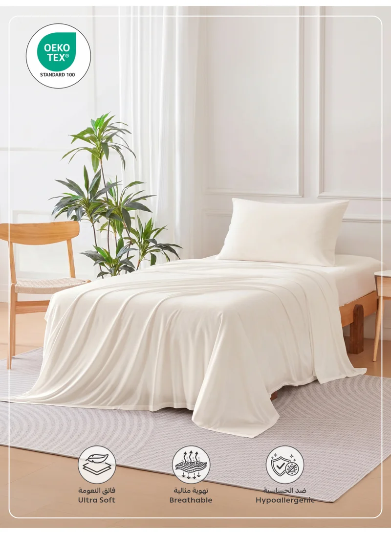 Donetella 3-Piece Twin Bed Sheet Set – Fits 120×200+30 cm – Ultra Soft Brushed Microfiber – Extra Deep Pocket, Secure Elastic All Around – 1 Flat Sheet, 1 Fitted Sheet & 1 Pillowcases, All-Season Comfort – Wrinkle & Fade Resistant, Hypoallergenic