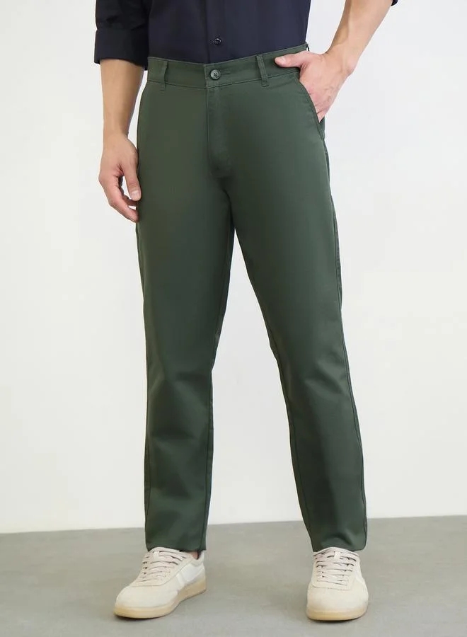 Styli Men Regular Fit Solid Pants