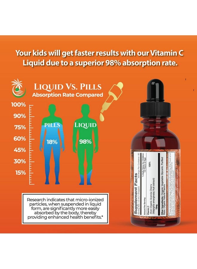تروبيكال أويسيز قطرات فيتامين سي العضوية المعتمدة من وزارة الزراعة الأمريكية للأطفال الصغار | قطرات فيتامين سي السائلة العضوية للأطفال الصغار والرضع من سن 1 إلى 3 سنوات | تدعم صحة الجهاز المناعي | نباتي | غير معدل وراثيًا | خالٍ من الجلوتين | 60 وجبة - Image 3