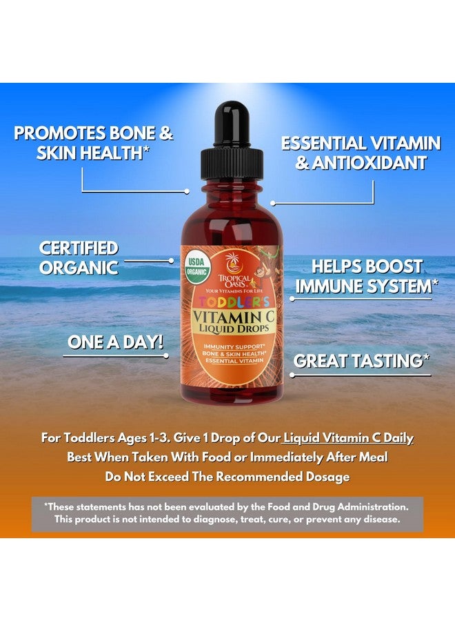 تروبيكال أويسيز قطرات فيتامين سي العضوية المعتمدة من وزارة الزراعة الأمريكية للأطفال الصغار | قطرات فيتامين سي السائلة العضوية للأطفال الصغار والرضع من سن 1 إلى 3 سنوات | تدعم صحة الجهاز المناعي | نباتي | غير معدل وراثيًا | خالٍ من الجلوتين | 60 وجبة - Image 4