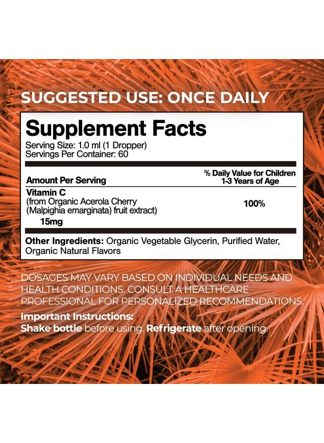 تروبيكال أويسيز قطرات فيتامين سي العضوية المعتمدة من وزارة الزراعة الأمريكية للأطفال الصغار | قطرات فيتامين سي السائلة العضوية للأطفال الصغار والرضع من سن 1 إلى 3 سنوات | تدعم صحة الجهاز المناعي | نباتي | غير معدل وراثيًا | خالٍ من الجلوتين | 60 وجبة - Image 2