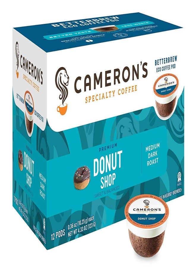 Cameron's Coffee Donut Shop Blend Single Serve Pods, 12 Count, 4.33 Ounce (Pack of 6) - Image 1