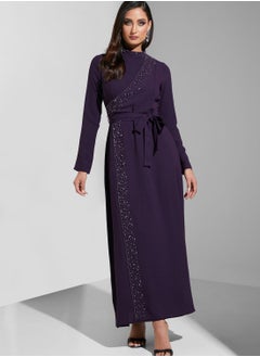خزانة فستان ماكسي باربطة خصر  - Image 1