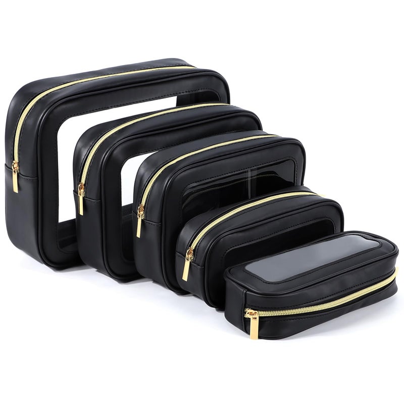 YOPCDJ 5PCS Diaper Bag Organizer Pouch Set, TSA Approved Toiletry Bagï¼ŒClear Waterproof TPU Makeup Bag Set Travel Organizer Bags for Women and Kids - Image 1