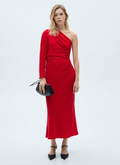 MANGO One Shoulder Asymmetric Draped Gown  - Image 1