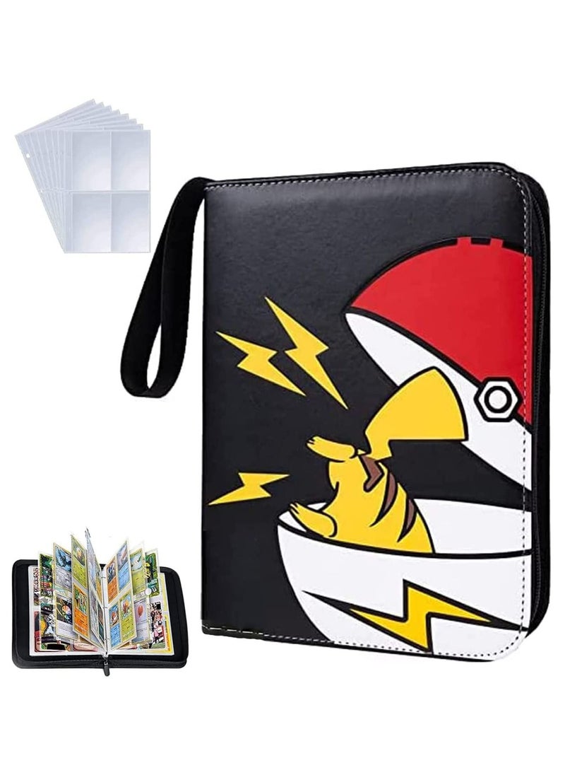 Arabest 4 Pocket Pokemon Card Sleeves, 400 Pockets Binder Card Holder , Portable Card Collector Album with 50 Removable Sheets Compatible with Pokemon Card for Boys Girls  - Image 1