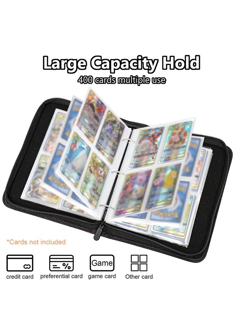 Arabest 4 Pocket Pokemon Card Sleeves, 400 Pockets Binder Card Holder , Portable Card Collector Album with 50 Removable Sheets Compatible with Pokemon Card for Boys Girls  - Image 2