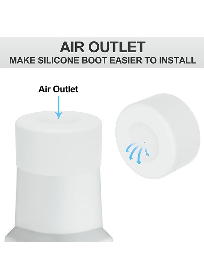 Protective Silicone Boot for Stanley Quencher H2.0 40 30 20 oz & IceFlow Flip 30 20 oz, BPA Free Anti-Noise Anti-Scratch, Stanley Cup Protector Sleeve Cover Boot(2pcs/White)  - Image 4