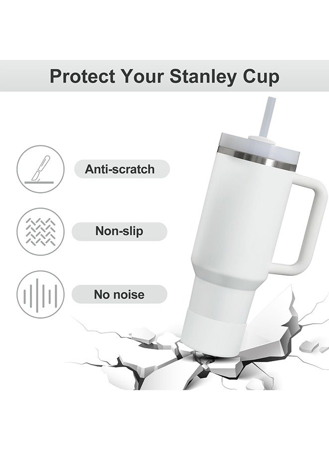 Protective Silicone Boot for Stanley Quencher H2.0 40 30 20 oz & IceFlow Flip 30 20 oz, BPA Free Anti-Noise Anti-Scratch, Stanley Cup Protector Sleeve Cover Boot(2pcs/White)  - Image 5