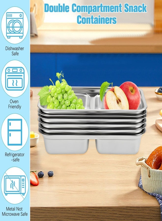 Sinbyuer Stainless Steel Bento Boxes, 900ML - 2 Compartments Food Storage Containers Snack Boxes with Leakproof Lids, Divided Meal Prep Lunch Box Food Container Dishwasher Safe (1) - Image 5