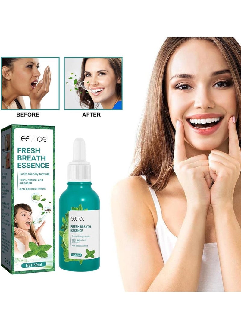 EELHOE Fresh Breath Essence Breath Care Drop 30ml Sugar-Free PH Balanced Fights Bad Breath Portable Cool Peppermint Oral Care Essence For Travel attractively - Image 2