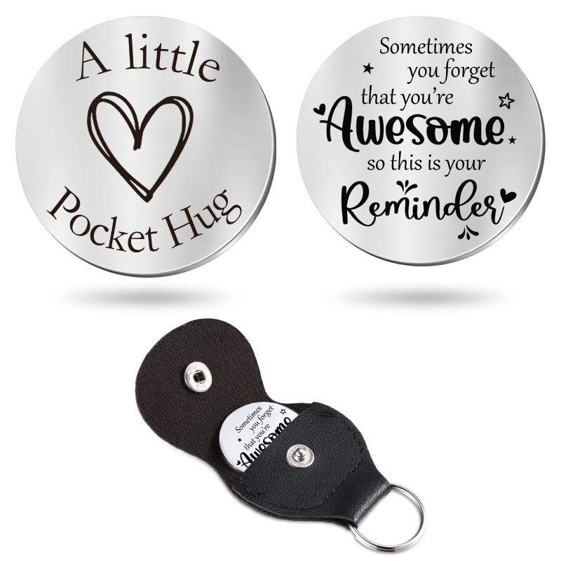 Sureio Pocket Hug Token Gift Long Distance Relationship Keepsake Inspirational Gift Keychain Christmas(You're Awesome) - Image 1