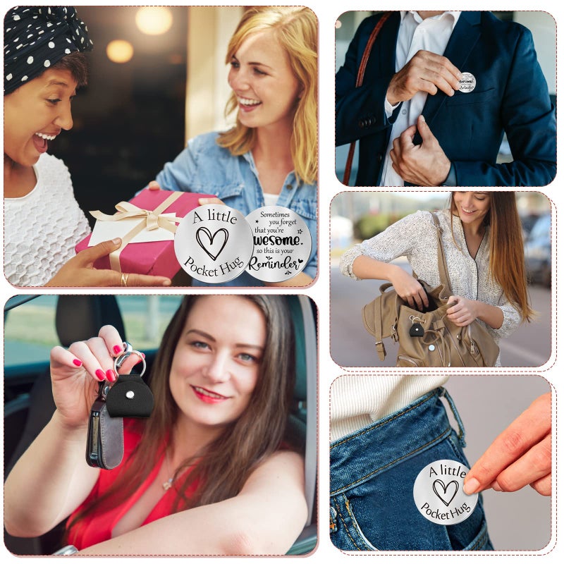 Sureio Pocket Hug Token Gift Long Distance Relationship Keepsake Inspirational Gift Keychain Christmas(You're Awesome) - Image 5