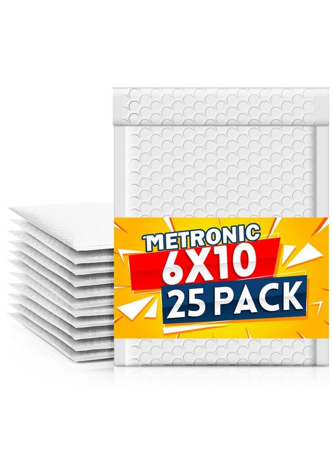Metronic Bubble Mailers 6X10 Inch 25 Pack Selfseal Padded Envelopes Waterproof Shipping Bags Cushioning Bubble Poly Mailers For Shipping Mailing Packaging For Business White Bulk 0  - Image 1