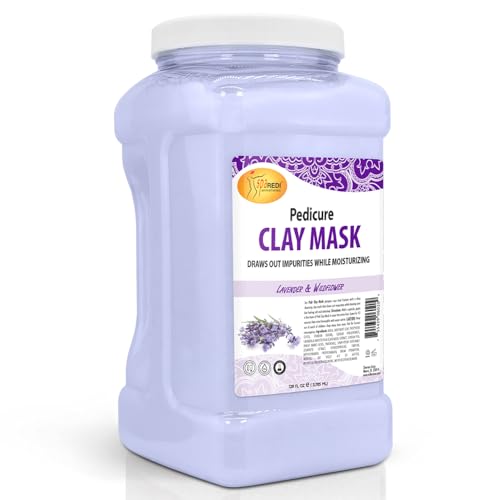 SPA REDI Clay Mask Lavender and Wildflower 128 Oz Pedicure and Body Deep Cleansing Skin Pore Purifying Detoxifying and Hydrating Natural Bentonite Clay Infused with