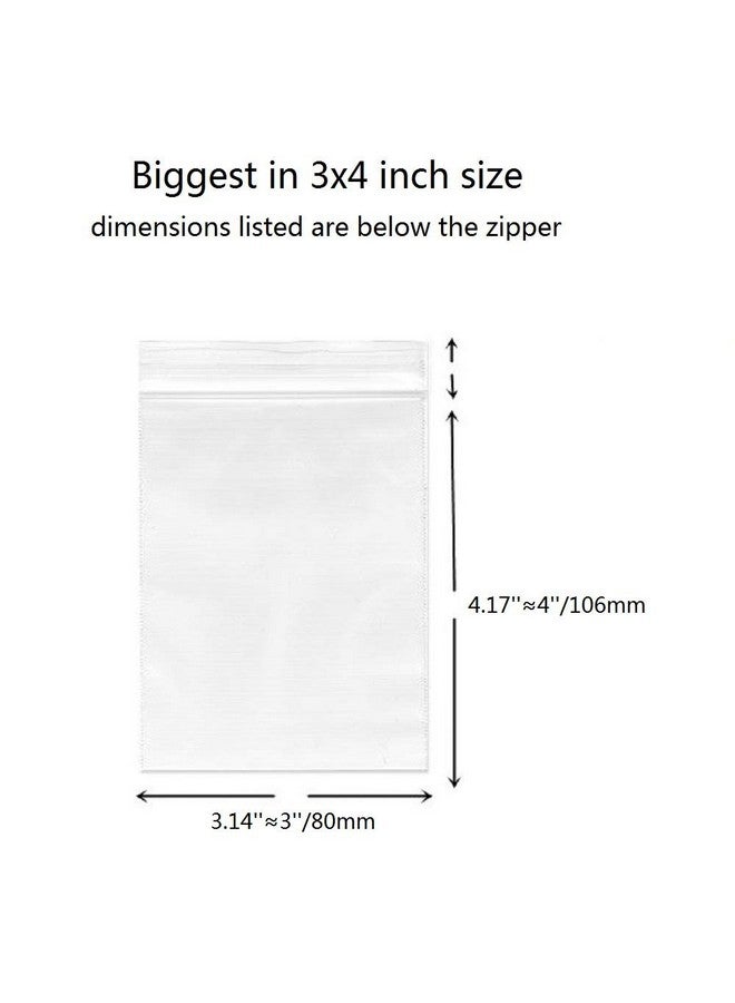 Cambiar 3''X 4'' (Pack Of 100) Small Clear Poly Zipper Bags Reclosable Zipper Lock Storage Plastic Bags For Jewelry Gift Card Halloween Candy - Image 2