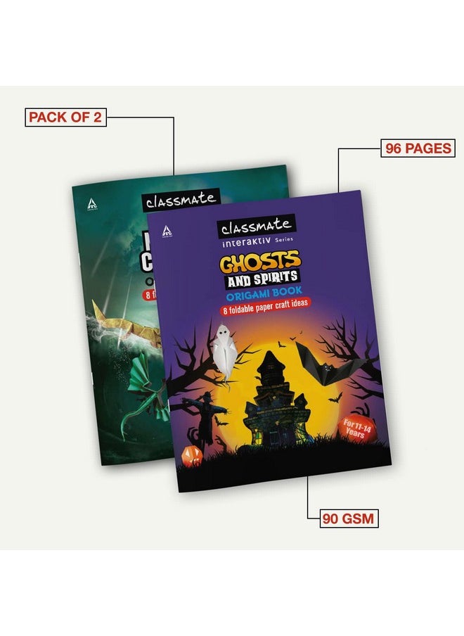 classmate Classmate Interaktiv Origami Craft Book (Pack of 2 ) - Mythical Creatures and Ghosts & Spirits, Multicolor (2661002)  - Image 5