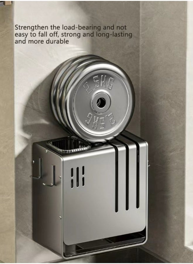 BLOOMING TIME Kitchen Tool/Utensil Storage Rack, Chopstick Holder, Side Hooks, Pull-Out Drip Tray, Countertop Storage Rack, Kitchen Utensil Storage Shelf - Image 3