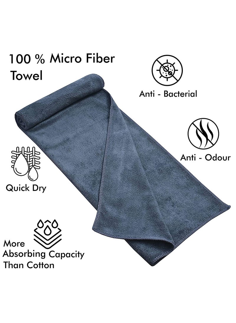 Fabienne 2-Piece Microfiber Bath Towel 70*140cm Black, Soft, Durable, Super Absorbent and Fast Drying  - Image 3