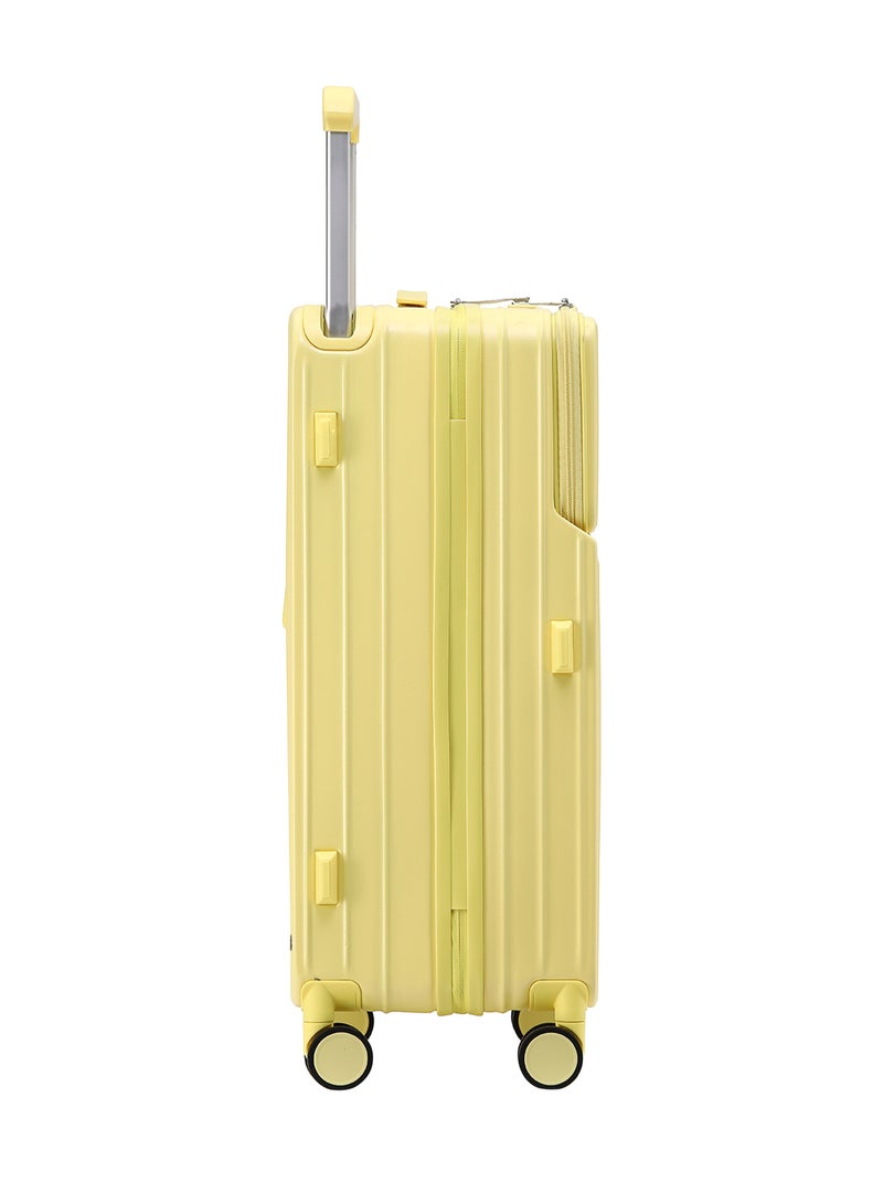 LIGHTGO 7615 yellow  middle size Suitcase check in luggage with Expandable with TSA travel case YKK zipper laptop pocket - Image 3