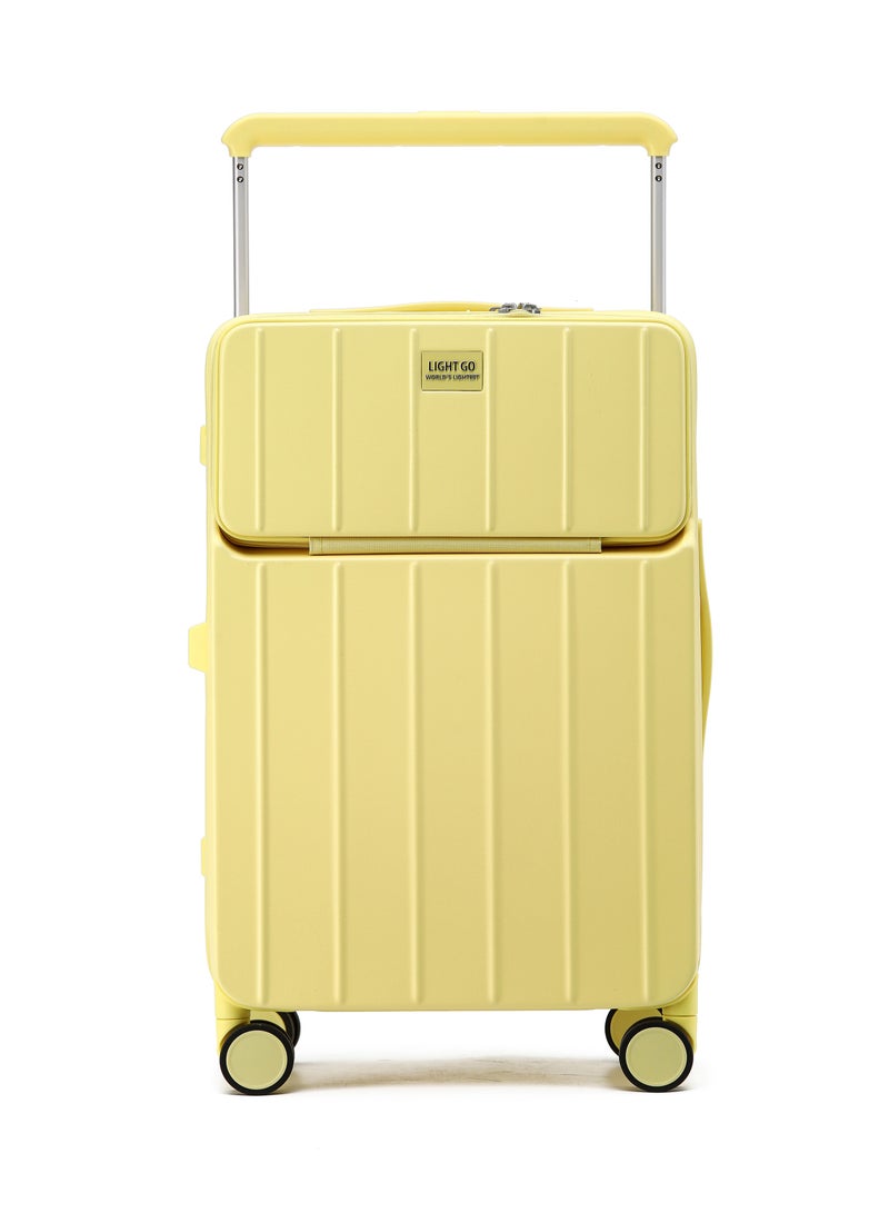 LIGHTGO 7615 yellow  middle size Suitcase check in luggage with Expandable with TSA travel case YKK zipper laptop pocket - Image 5
