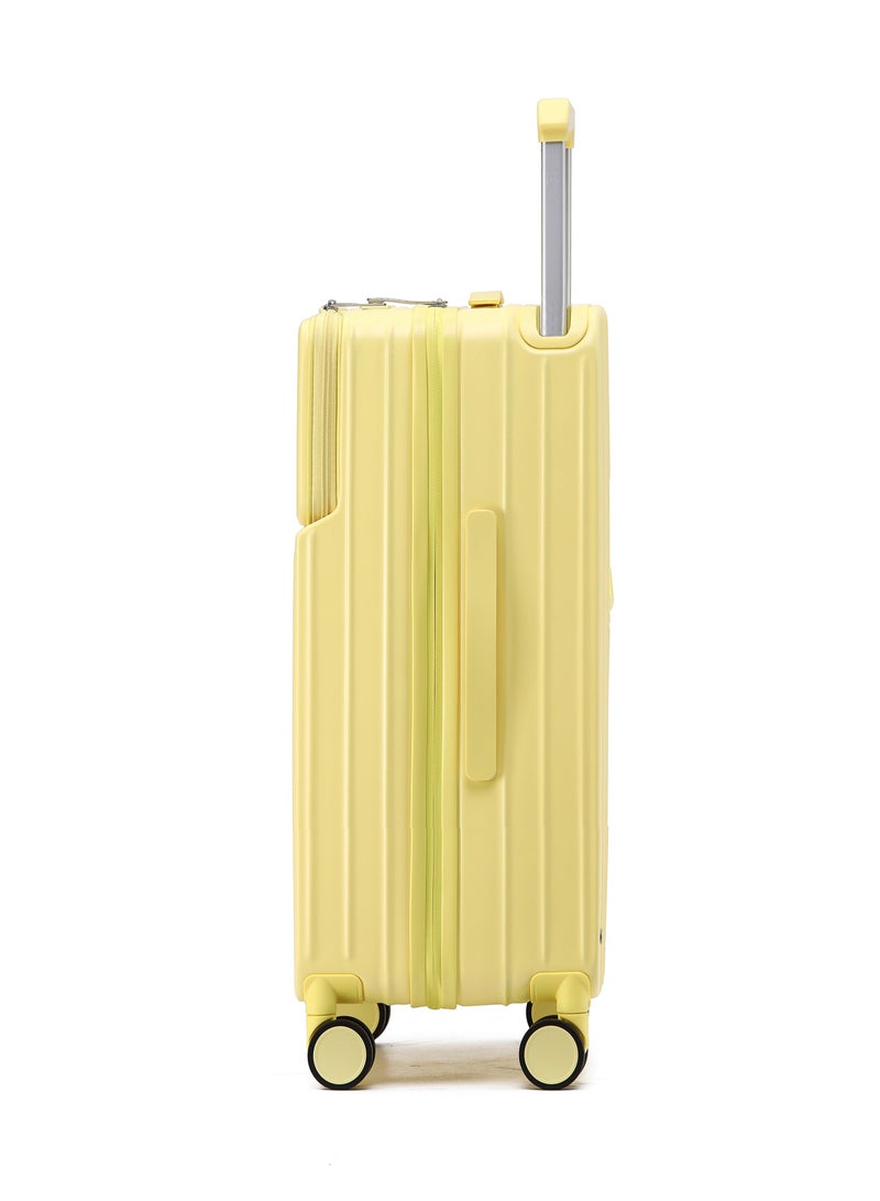 LIGHTGO 7615 yellow  middle size Suitcase check in luggage with Expandable with TSA travel case YKK zipper laptop pocket - Image 2