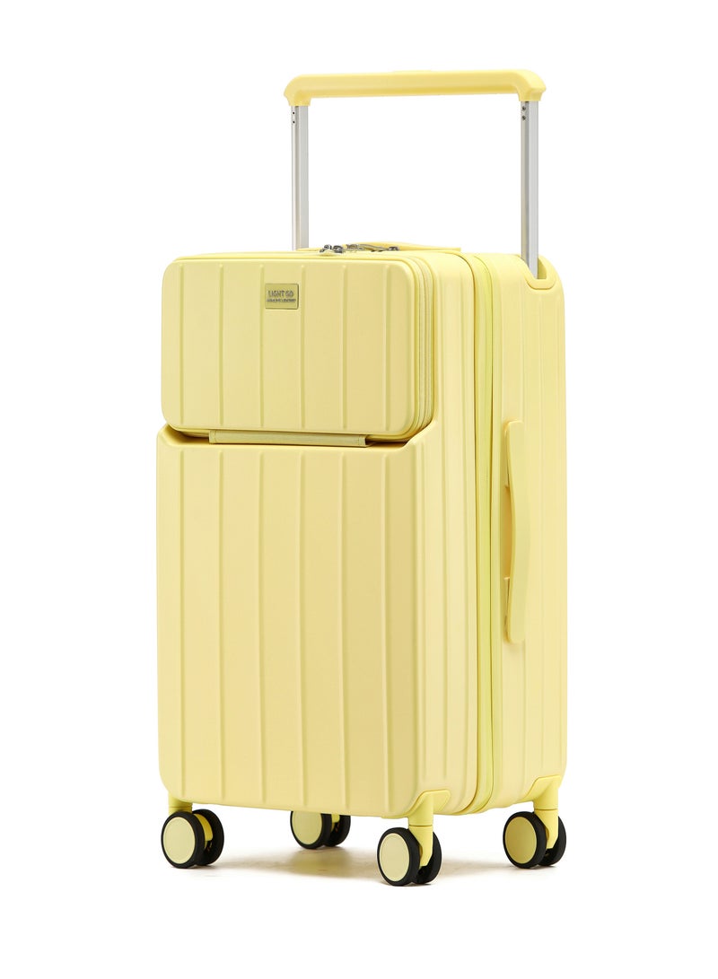 LIGHTGO 7615 yellow  middle size Suitcase check in luggage with Expandable with TSA travel case YKK zipper laptop pocket - Image 1