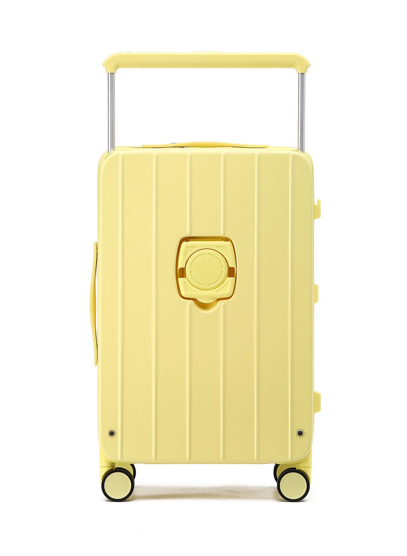 LIGHTGO 7615 yellow  middle size Suitcase check in luggage with Expandable with TSA travel case YKK zipper laptop pocket - Image 4