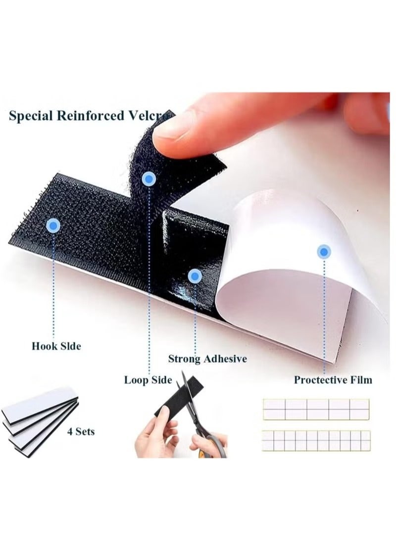 Captaintech Blackout Curtain, 5 Pcs Set Blackout Shade with Velcro Strips, Portable Blackout Window Cover for Bedroom, Travel, Baby Nursery 145cm x 300cm - Image 3