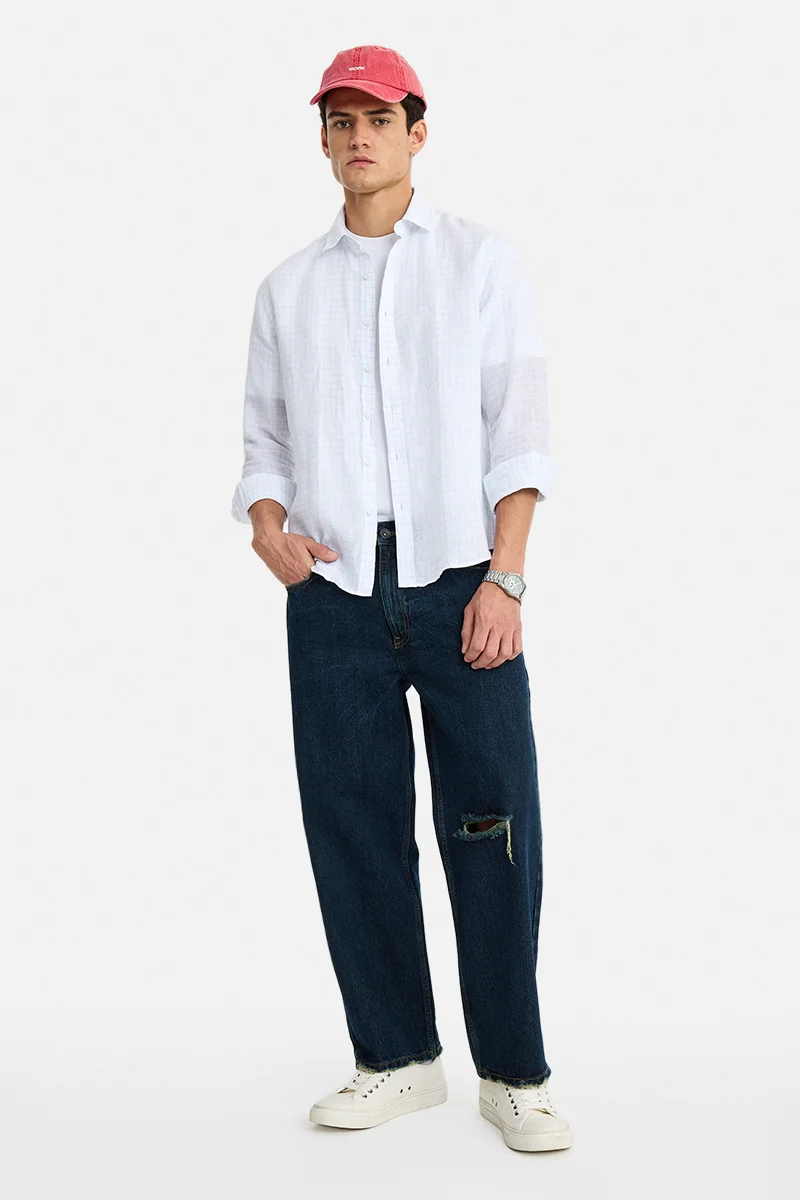 سنيتش Indigo Solid Wide Leg Jeans