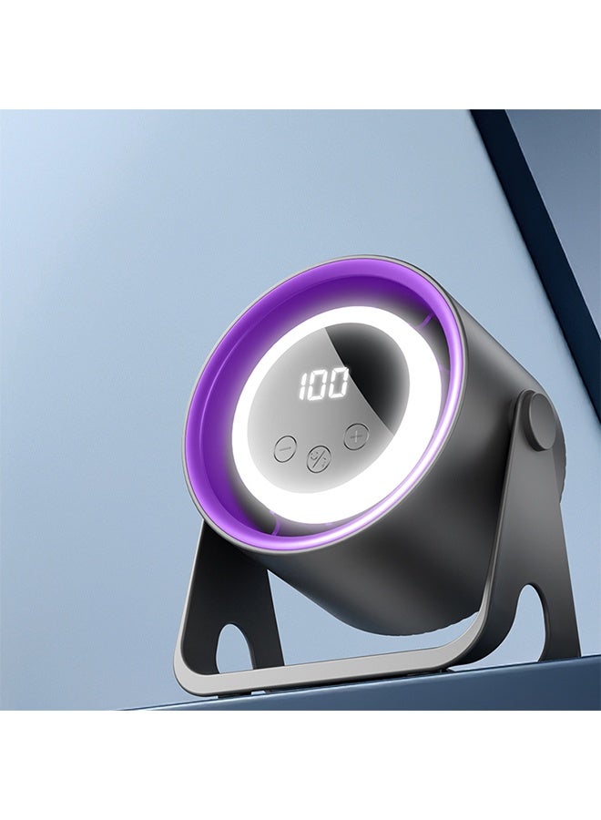Turbo Cycle Charging Fan - USB Charging Desktop And Wall Mounted Fans With Digital Display, 5-Speed Setting, Quiet Operation, Perfect For Home, Offce, And Camping Black  - Image 2