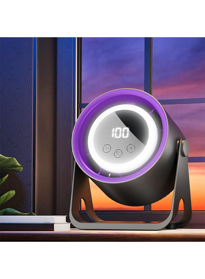 Turbo Cycle Charging Fan - USB Charging Desktop And Wall Mounted Fans With Digital Display, 5-Speed Setting, Quiet Operation, Perfect For Home, Offce, And Camping Black  - Image 4