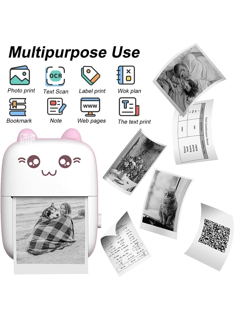 Mini Portable Thermal Printer, Bluetooth Wireless Inkless Pocket Printer for Mobile, Notes, Labels & Photos - Image 4