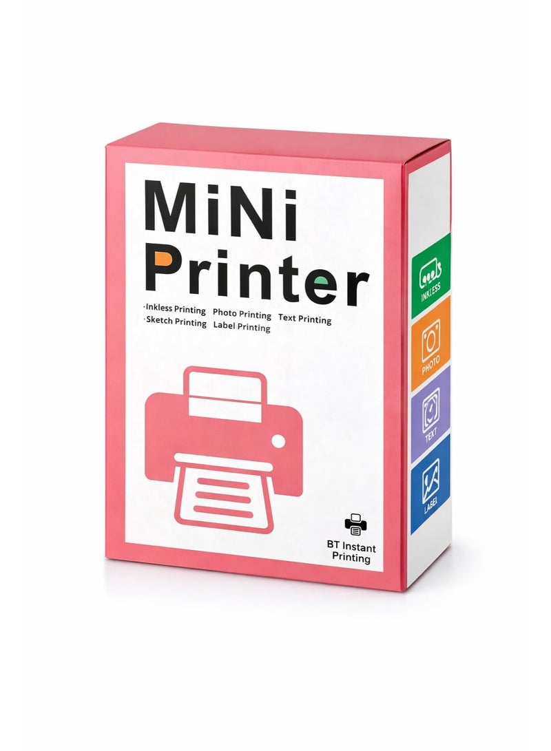 Mini Portable Thermal Printer, Bluetooth Wireless Inkless Pocket Printer for Mobile, Notes, Labels & Photos - Image 1
