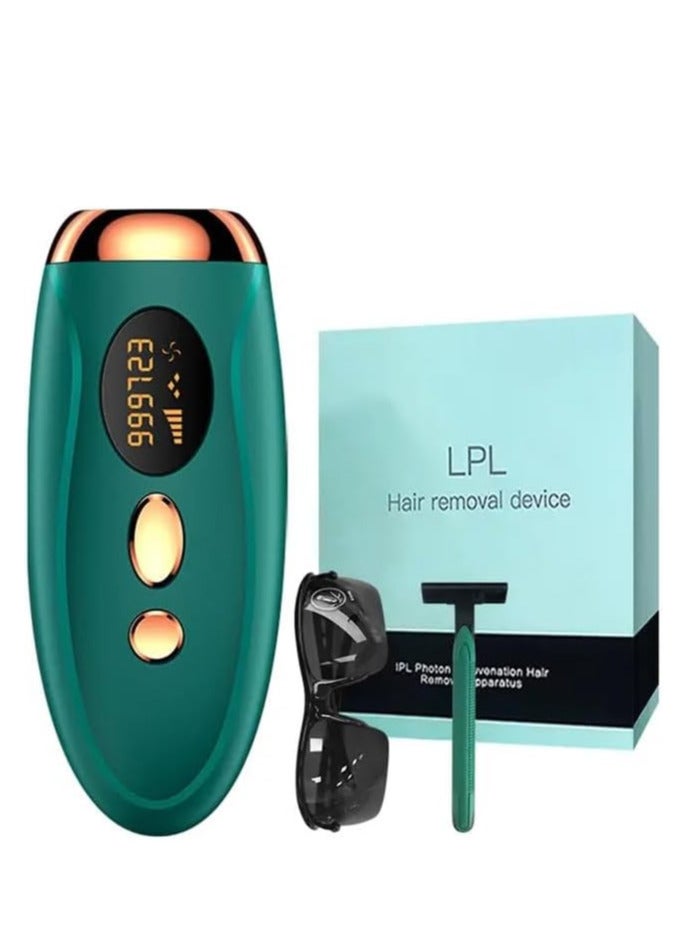 Generic Pulse Laser Hair Removal, IPL at-Home Hair Removal for Women and Men, 999,999 Flashes Permanent Hair Removal Device on Facial Legs Arms Bikini Line Green - Image 1