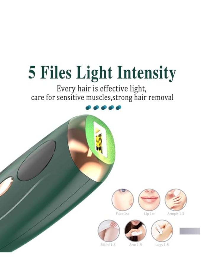 Generic Pulse Laser Hair Removal, IPL at-Home Hair Removal for Women and Men, 999,999 Flashes Permanent Hair Removal Device on Facial Legs Arms Bikini Line Green - Image 3