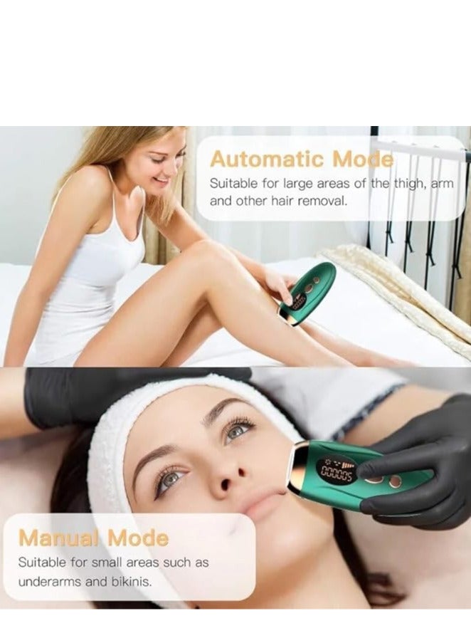 Generic Pulse Laser Hair Removal, IPL at-Home Hair Removal for Women and Men, 999,999 Flashes Permanent Hair Removal Device on Facial Legs Arms Bikini Line Green - Image 4